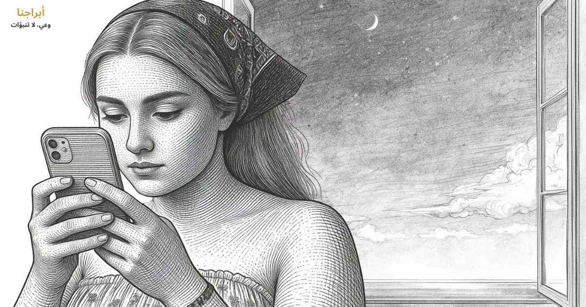 النمط القلق في التعلّق — امرأة تنتظر ردًّا على هاتفها ليلًا