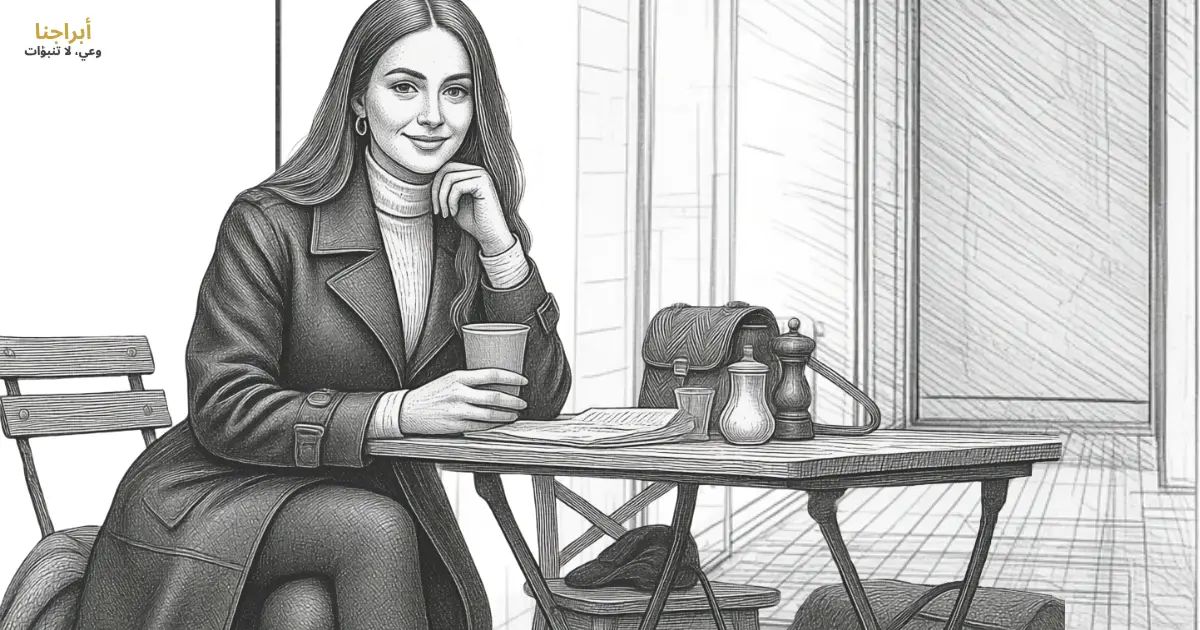 النمط الآمن في التعلّق — امرأة تجلس بثقة وهدوء في مقهى